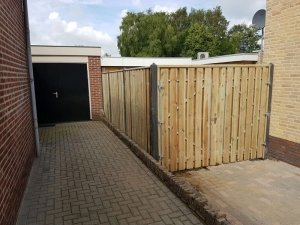 Dubbele tuinpoort grenen