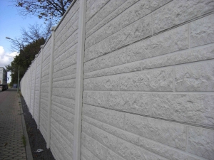 betonnen schutting wit