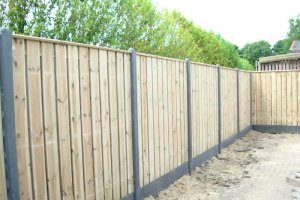 Hout beton schutting antraciet