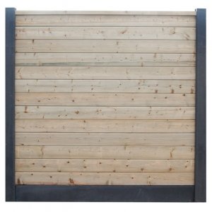 Schutting met blokhutprofielen