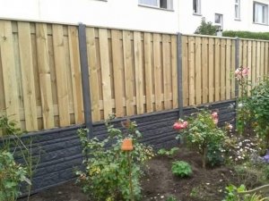 Luxe hout beton schutting rots motief