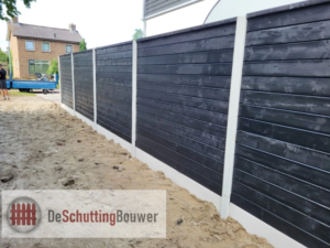 Zwarte blokhutprofiel schutting